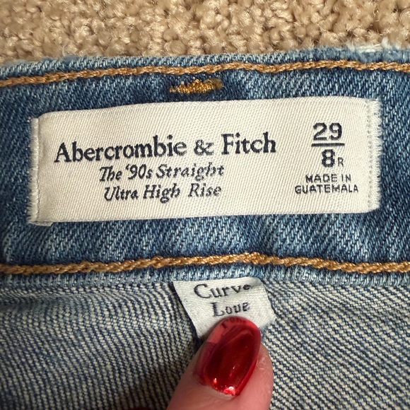Abercrombie & Fitch The 90s Straight Ultra High Rise Curve Love Jeans Size 29/8 - Picture 2 of 3